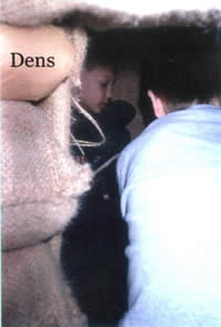 children playing in the dens