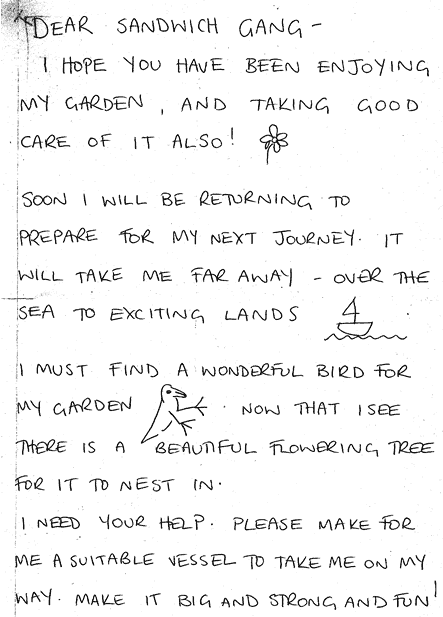 Letter from Sasha
